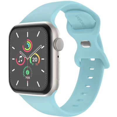 Afbeelding van Apple Watch bandje Siliconen en TPU (zacht) Blauw Geschikt voor Series1/2/3/4/5/6/7/8/9/10/SE (38/40/41 mm) Series 10 (42 Sapphire