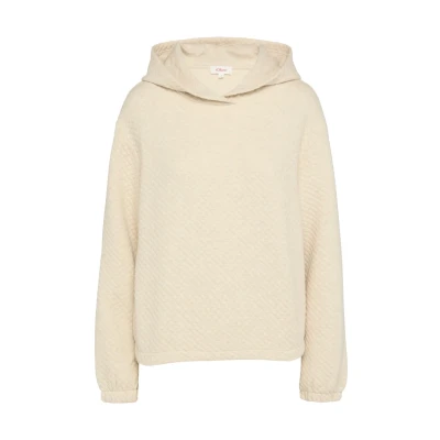 Afbeelding van s.Oliver Relaxedfit MIT Waffelstruktur Hoodie, Dames, Maat: 34, Beige