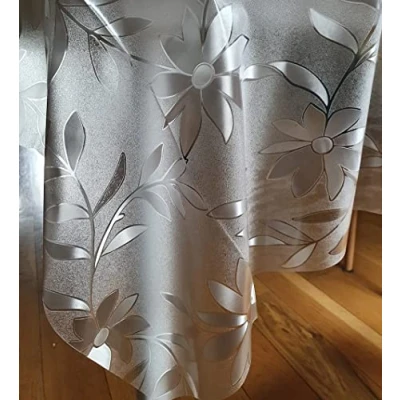 Afbeelding van PVC tafelkleed transparant, geteste tafelbescherming, gemakkelijk schoon te maken en af ​​te vegen, vierkant 140 x 240 cm