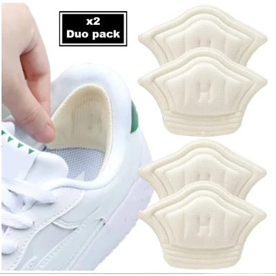 Afbeelding van Hypify® Premium Hielzooltjes Type 2 Verdikt hielzooltje DUOPACK Anti slip Schoenmaat Universeel Kleur beige wit Hielkussentjes Hielzolen Hielbeschermers