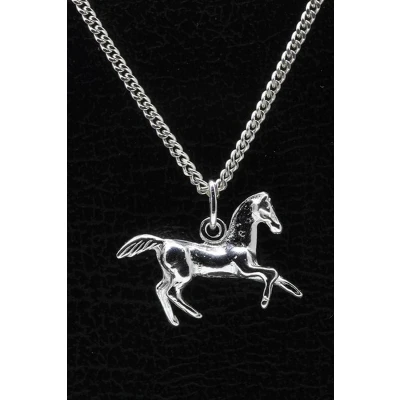 Afbeelding van Zilveren Paard ketting hanger in galop