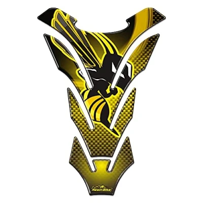Afbeelding van Resin Bike Motorsticker Compatibel met Honda Hornet Geel. Tankbescherming Tegen Stoten en Krassen. 3D Hars Sticker Motor Gadgets Made in Italy