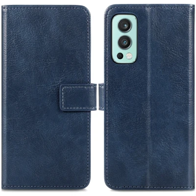 Afbeelding van OnePlus Nord 2 Hoesje Kunstleder iMoshion Bookcase Donkerblauw Telefoonhoesje