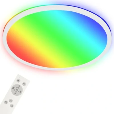 Afbeelding van Briloner Slimme LED plafondlamp RGB kleurverandering Indirect lichteffect Neutraal wit licht WiFi Woonkamerlamp Afstandsbediening Spraakbesturing
