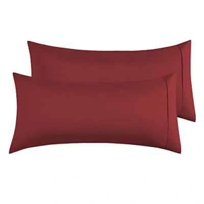 Afbeelding van Kussenslopen Voor Tweepersoonsbed 50x90 cm, Set van 2 Microvezel met Envelopsluiting Bordeaux