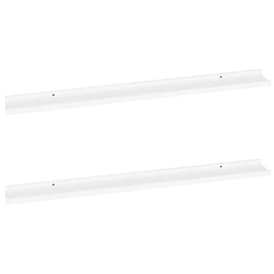 Afbeelding van Wandschappen 2 st 100x9x3 cm wit