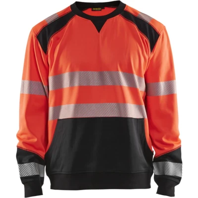 Afbeelding van Blaklader Sweatshirt High Vis 3541 2528 Rood/Zwart XL