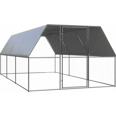 Afbeelding van vidaXL Buitenhok voor kippen 3x6x2 m gegalvaniseerd staal