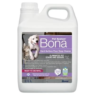 Afbeelding van Bona Pet System Intensiefreiniger voor Harde Vloeren 2,5L Navulling Huisdier Vlekkenreiniger en Geurverwijderaar Urinegeur Verwijderaar Stain Remover Geschikt Honden Katten