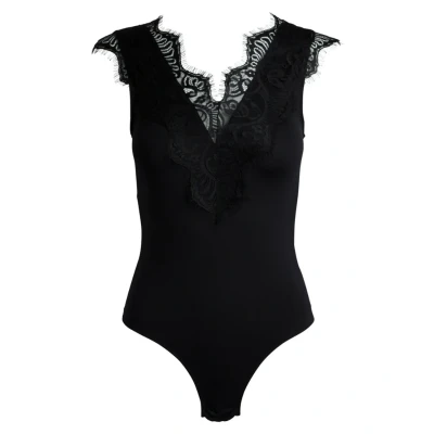 Afbeelding van PIECES stringbody PCILU met kant zwart