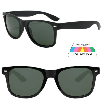 Afbeelding van Fako Sunglasses® Zonnebril Classic Polarised Polariserend Gepolariseerd Polarized Heren Dames Mat Zwart Donkergroen