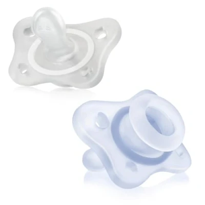 Afbeelding van Chicco PhysioForma Fopspeen van siliconen, 0 2 maanden, stuks, set ondersteunt de fysiologische ademhaling en bevordert juiste ontwikkeling mond, blauw