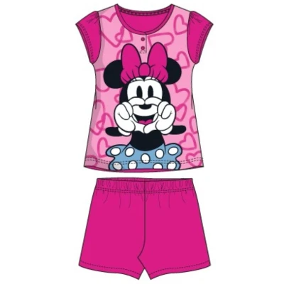 Afbeelding van Minnie Mouse shortama 100% katoen maat 128 Fuchsia pyjama