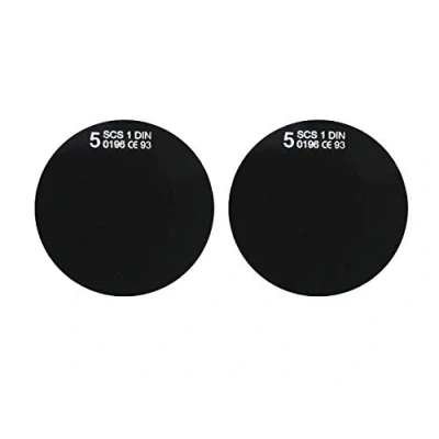 Afbeelding van Aulektro 1 paar ronde veiligheidsbrillenglazen met 50 mm gelast glas diameter getint beschermingsniveau Din 11