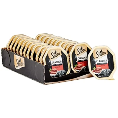 Afbeelding van Sheba Paté Classics Kattenvoer met rundvlees, 22 blikjes à 85 g, totaal 1870 g