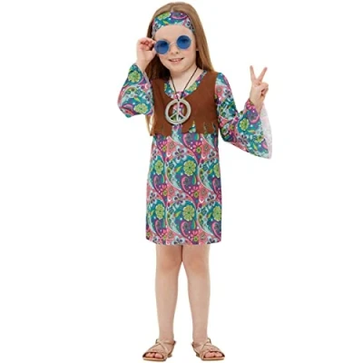 Afbeelding van FUNIDELIA Hippie kostuum voor meisjes Maat: 97 104 cm