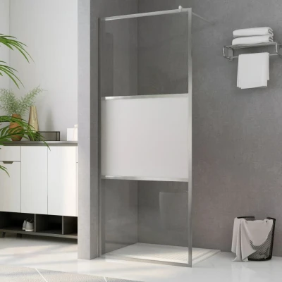 Afbeelding van Inloopdouchewand halfmat 90x195 cm ESG glas