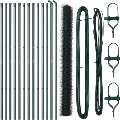 Afbeelding van vidaXL Omheiningsset Set van 2 Groen Gepoedercoat staal 25 x 1,5 m