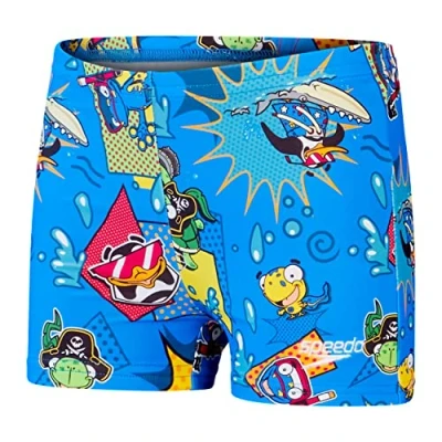 Afbeelding van Speedo Jongens leren zwemmen Allover Aquashort, Bondi/Canary/Cherry Pink, 3 jaar, Bondi/Canarie/Cherry jaar