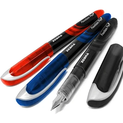 Afbeelding van Zebra Fuente Wegwerp Vulpen Gekleurde inkt Zwart, Blauw, en Rood