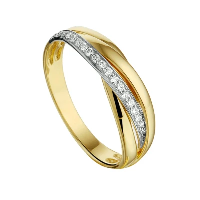 Afbeelding van Trendjuwelier huiscollectie Ring Diamant 0.13ct H SI Bicolor Goud