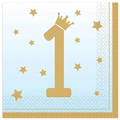 Afbeelding van Amscan Servetten 1st Birthday 33 X Cm Papier Blauw 16 Stuks