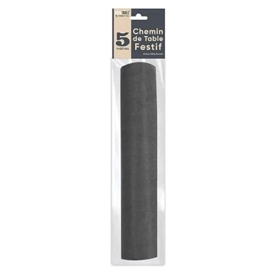 Afbeelding van Tafelloper Intisse, 5 m, effen, grijs