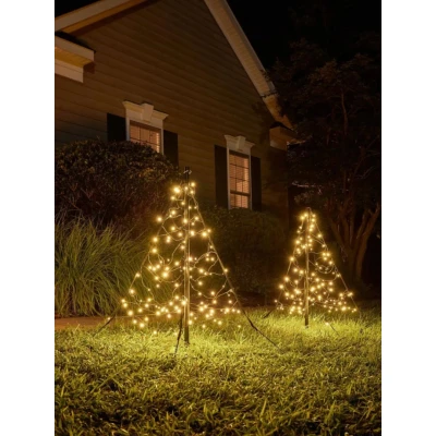 Afbeelding van Fairybell Vlaggenmast Kerstboom DUO 1 meter 120 LED lampjes Warm wit