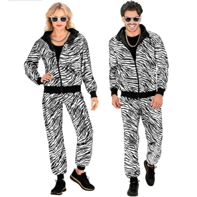 Afbeelding van Widmann Zebra Kostuum Shinen Als Een Zilveren Retro Trainingspak Zilver XXL Carnavalskleding Verkleedkleding