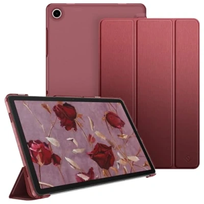 Afbeelding van FINTIE Beschermhoes voor Samsung Galaxy Tab A9+ 11 inch 2023, dun, licht, matte achterkant, doorschijnend, met automatische wekker/slaap, A9 Plus (SM X210/X216/X218), bordeauxrood