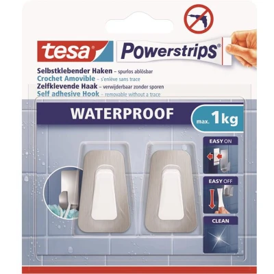 Afbeelding van tesa POWERSTRIPS® WATERPROOF Haken S metaal kunststof