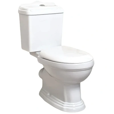 Afbeelding van Kerra Retro duoblok toilet staand met reservoir en zitting