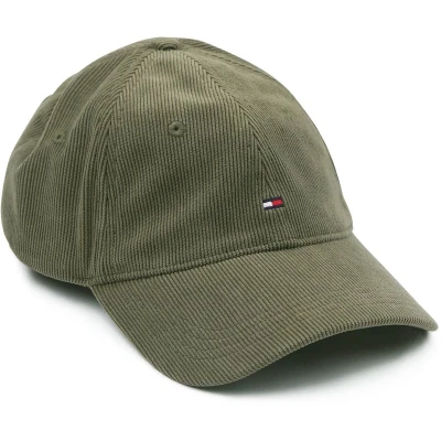 Afbeelding van Tommy Hilfiger Pet Corduroy Olijfgroen Heren Petten Polyester Suitable Herenkleding