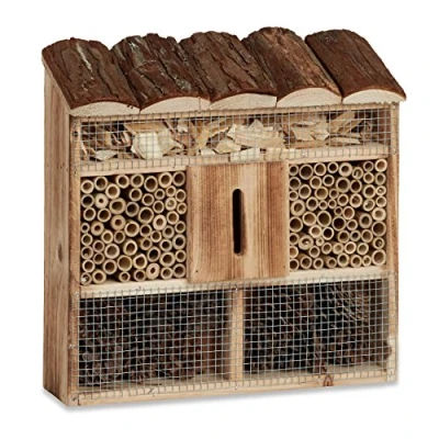 Afbeelding van Relaxdays insectenhotel om op te hangen, insectenhuis, overwinteren, nestelen A