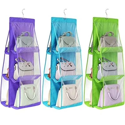 Afbeelding van Saijer Opknoping Handtas Organizer, Opslag Organizer Garderobe Zakken Plank Tas Opbergtas Purse Niet geweven Closet 3 Stuks