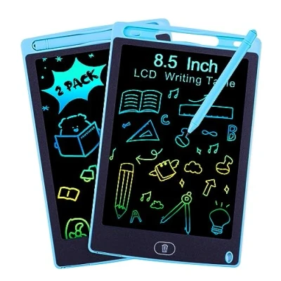 Afbeelding van PERMUST Writing Board 2 stuks, 8,5 inch lcd schrijfbord, tekenbord, milieuvriendelijk, helder, kleurrijk letterpad, educatief speelgoed, cadeau voor kinderen van 3 tot 7 jaar, blauw +