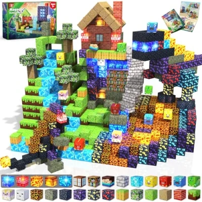 Afbeelding van Magneverse Magnetische Bouwblokken 150 Delen Bos &amp; Dinosaurus Thema Montessori STEM Speelgoed 3 9 Jaar Creatief Paascadeau Voor Jongens En Meisjes