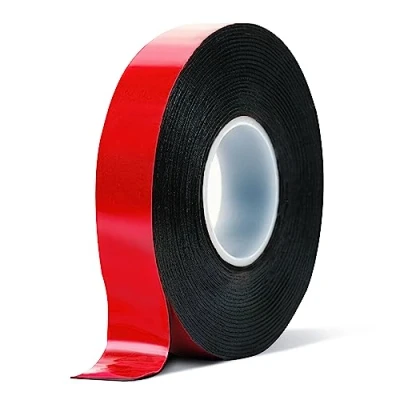 Afbeelding van RODOPI Dubbelzijdig plakband, BlackFitting, dubbelzijdig, zwart, 19 mm x 5 m, montageband, extra sterk waterdicht spiegeltape, verwijderbaar (1 rol)
