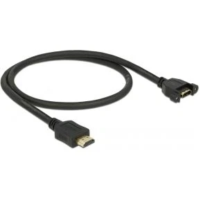 Afbeelding van Delock 85463 HDMI kabel Verlengkabel A stekker, bus 0.50 m Zwart Vergulde steekcontacten