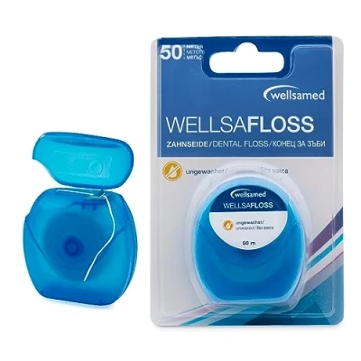 Afbeelding van golvende tandzijde vint, Dental Floss, ongewaxt, neutraal, 50 m, 1 stuk