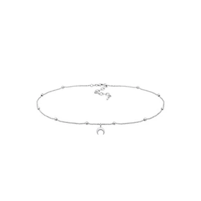 Afbeelding van Elli Choker HALF MOON Trend Ketting silvercoloured, Dames, Maat: 36, Silver coloured