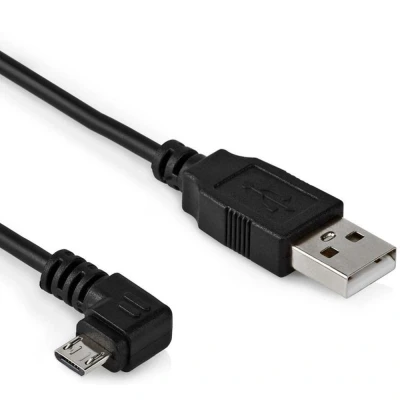 Afbeelding van USB naar Micro kabel 2.0 Haaks 1.8 meter Zwart Allteq