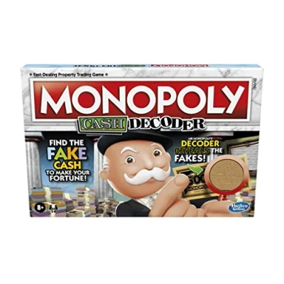 Afbeelding van Monopoly Cash Decoder Board Game for Families and Kids Ages 8 Up, Includes Mr. Monopoly&#039;s to Find Fakes, 2 6 Players