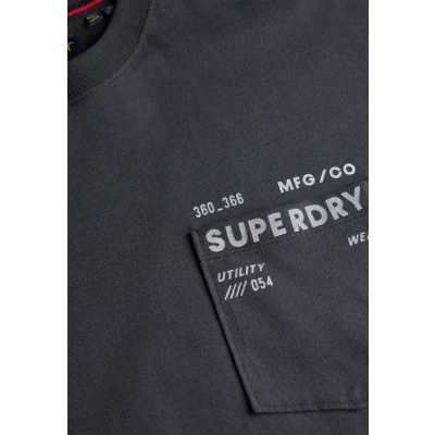 Afbeelding van Utility T shirt met Losse Pasvorm Dark Grey Grootte: L