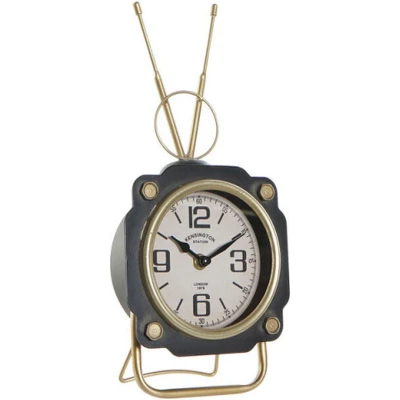 Afbeelding van Bordsklocka DKD Home Decor Zwart Gouden Kristal Ijzer Vintage 15,5 x 8,5 32 cm