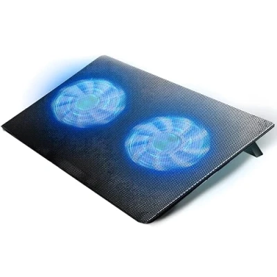 Afbeelding van Retoo 12 15 inch led laptopkoelpad met 2 ventilatoren en 6 in hoogte verstelbaar, koelpad ter voorkoming van oververhitting, laptop voor notebook, PS3, PS4, PS5, Xbox One, zwart