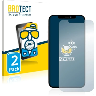 Afbeelding van BROTECT (2 Stuks) Antireflecterende Beschermfolie voor Apple iPhone 12 Pro Max Anti Glare Screen Protector, Mat, Ontspiegelend