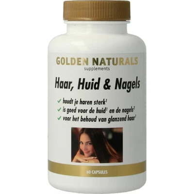 Afbeelding van Gratis Verzending: 2x Golden Naturals Haar, Huid&amp;Nagels 60 vegacapsules