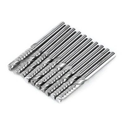 Afbeelding van 10 st¹cke Hartmetalen Schaftfr?ser Einzel Fl?te Fr?ser Spiraal CNC Rotary Burrs Set Router Bits 3,175 x 22 mm
