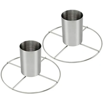 Afbeelding van 2 x kippenbraders van roestvrij staal, kippengrill met aromahouder, grillbraadpan voor het koken hele kip in de oven of op grill (02 stuks, aromahouder)